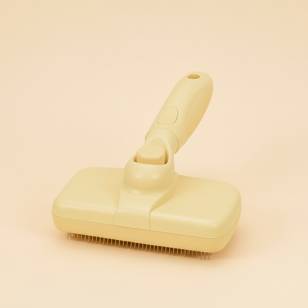 Brosse Slicker Auto‑Nettoyante Jaune